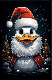 Festive Duck Christmas Celebration Animal Poster