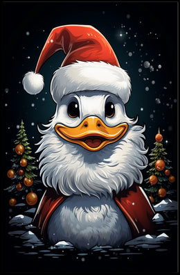 Festive Duck Christmas Celebration Animal Poster