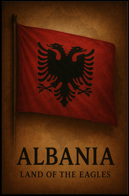 Albanian Flag Vintage Cultural Heritage Poster