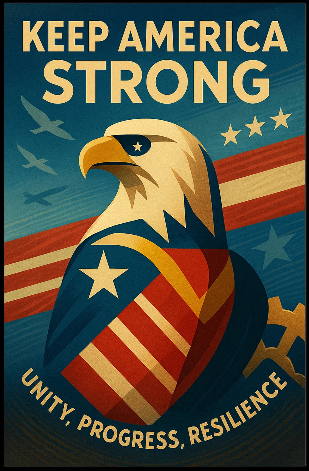 Keep America Strong Patriotic Vintage Poster