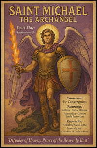 Saint Michael Archangel Vintage Inspirational Mythology Poster
