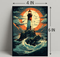 Lighthouse At Sea Poster PosterGoat