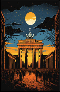 Moonlit Brandenburg Gate Poster