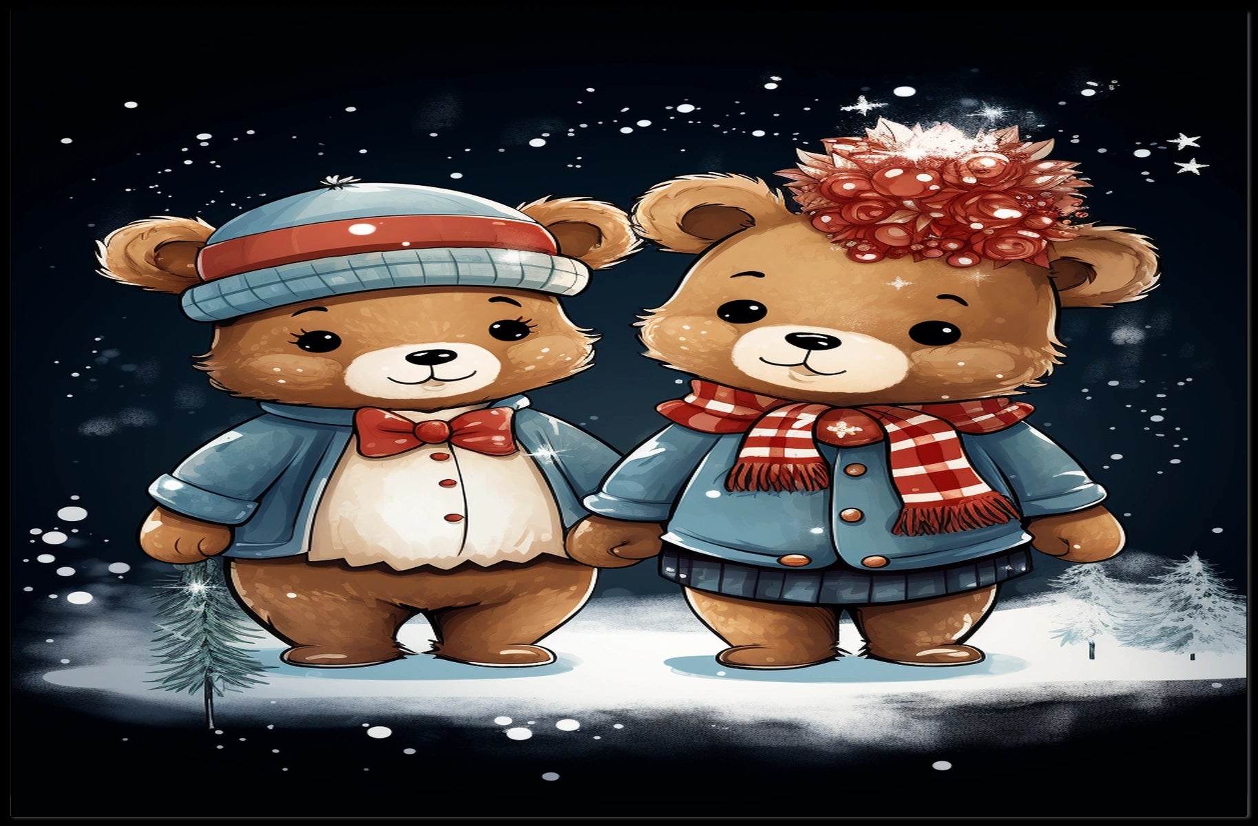 Winter Wonderland Bears Poster