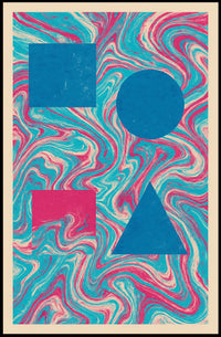 Abstract Futuristic Cityscape Art Deco Poster