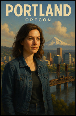 Portland, Oregon A Scenic Portrait Poster