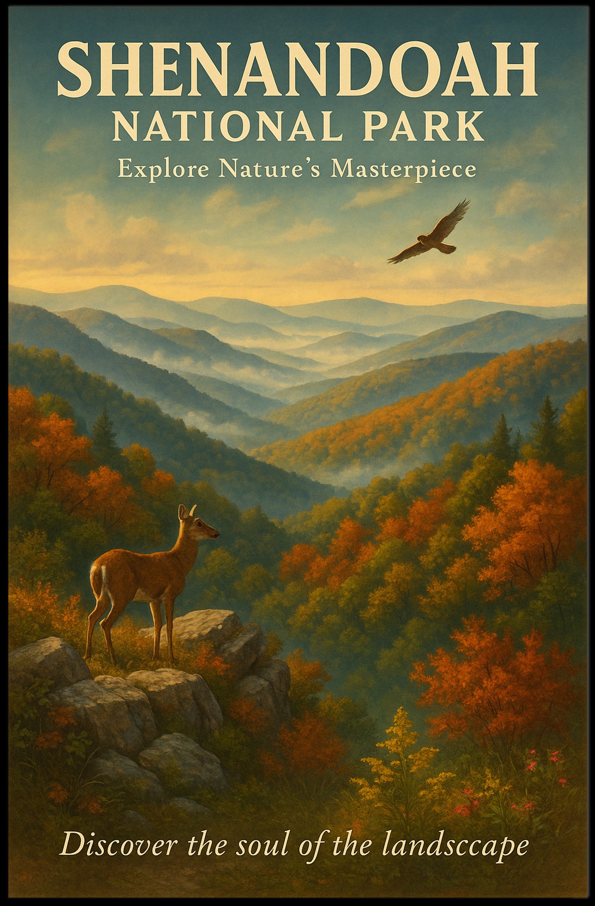 Shenandoah National Park Serene Autumn Scene National Park Poster