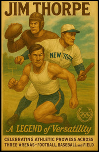 Athlete Versatility Football Baseball Track Poster