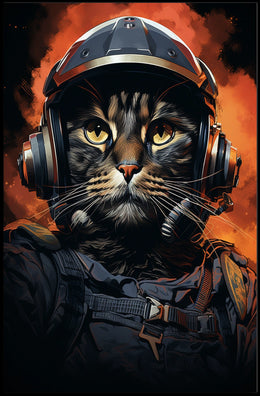 Cat Astronaut Adventure Poster: Bold and Futuristic