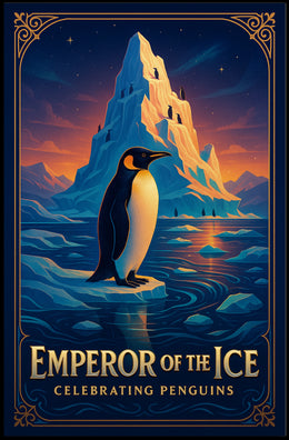 Emperor Penguin Poster Vintage Antarctic Wall Art