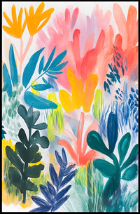 Abstract Foliage Poster Wall Art with Vibrant Colors