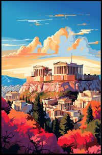 The Acropolis At Sunset Poster