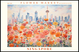 Singapore Flower Market Urban Cityscape Poster