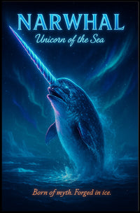 Majestic Narwhal Mystical Dramatic Ethereal Poster