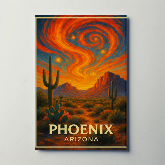 Phoenix Arizona Starry Desert Sky Travel Poster