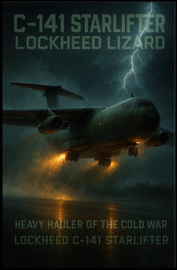 Military Aircraft Stormy Scene: C-141 Starlifter Poster