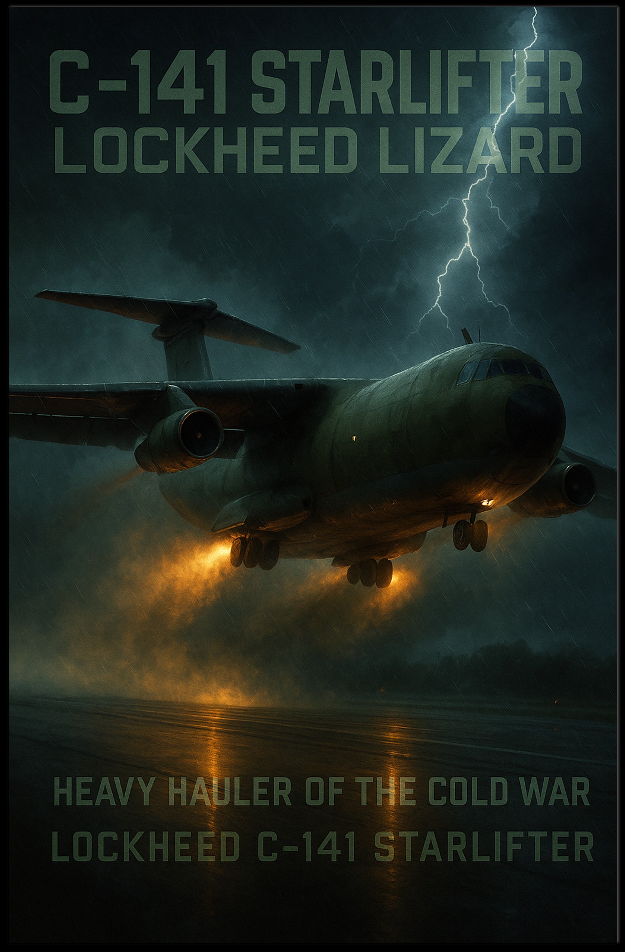 Military Aircraft Stormy Scene: C-141 Starlifter Poster