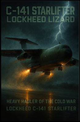 Military Aircraft Stormy Scene: C-141 Starlifter Poster
