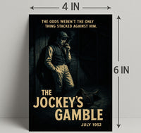 Vintage Jockey in Noir-Inspired Sports Poster