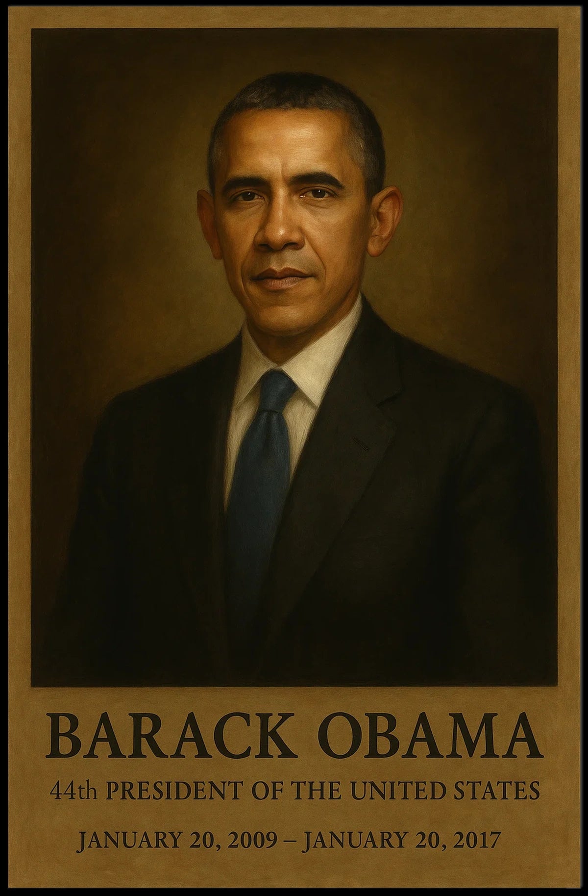 Barack Obama Presidential Portrait Historical or Presidential Poster