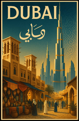 Discover Dubai Poster A Blend Of Tradition And Modernity