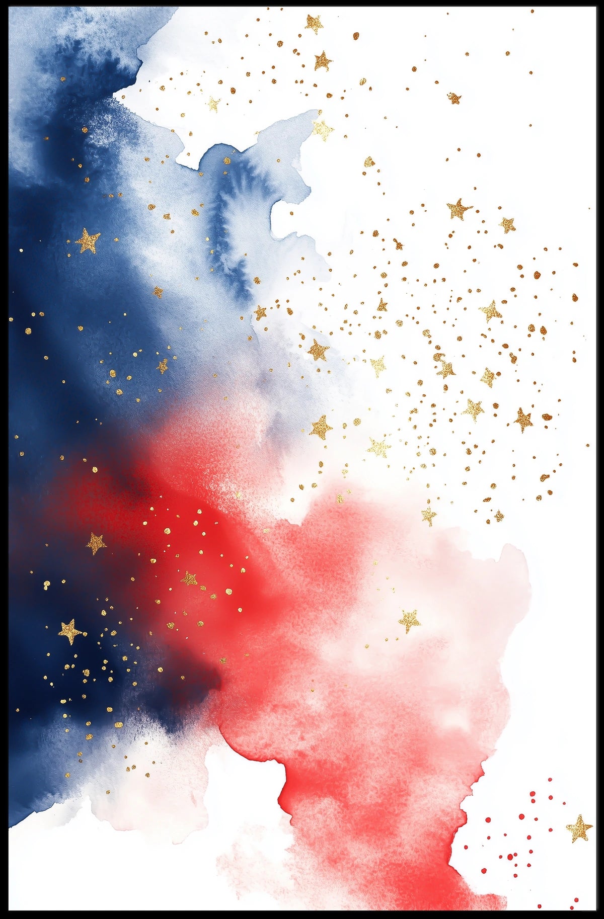 splash design in red white and blue tones Poster