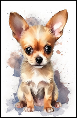 Chihuahua Watercolor Portrait Poster Art Print