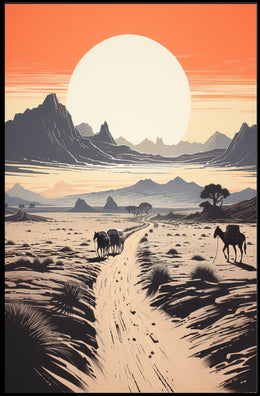 Desert Journey Western Landscape Artistic Poster