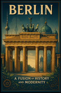 Berlin's Historic and Modern Fusion Travel Poster