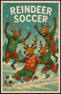 Reindeer Soccer Poster