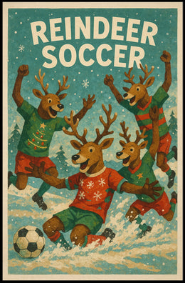 Reindeer Soccer Poster