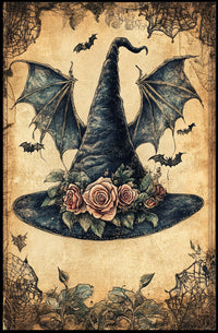 Whimsical Witch Hat Fantasy Design Cultural Poster