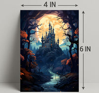 Enchanted Castle Under The Moon Poster