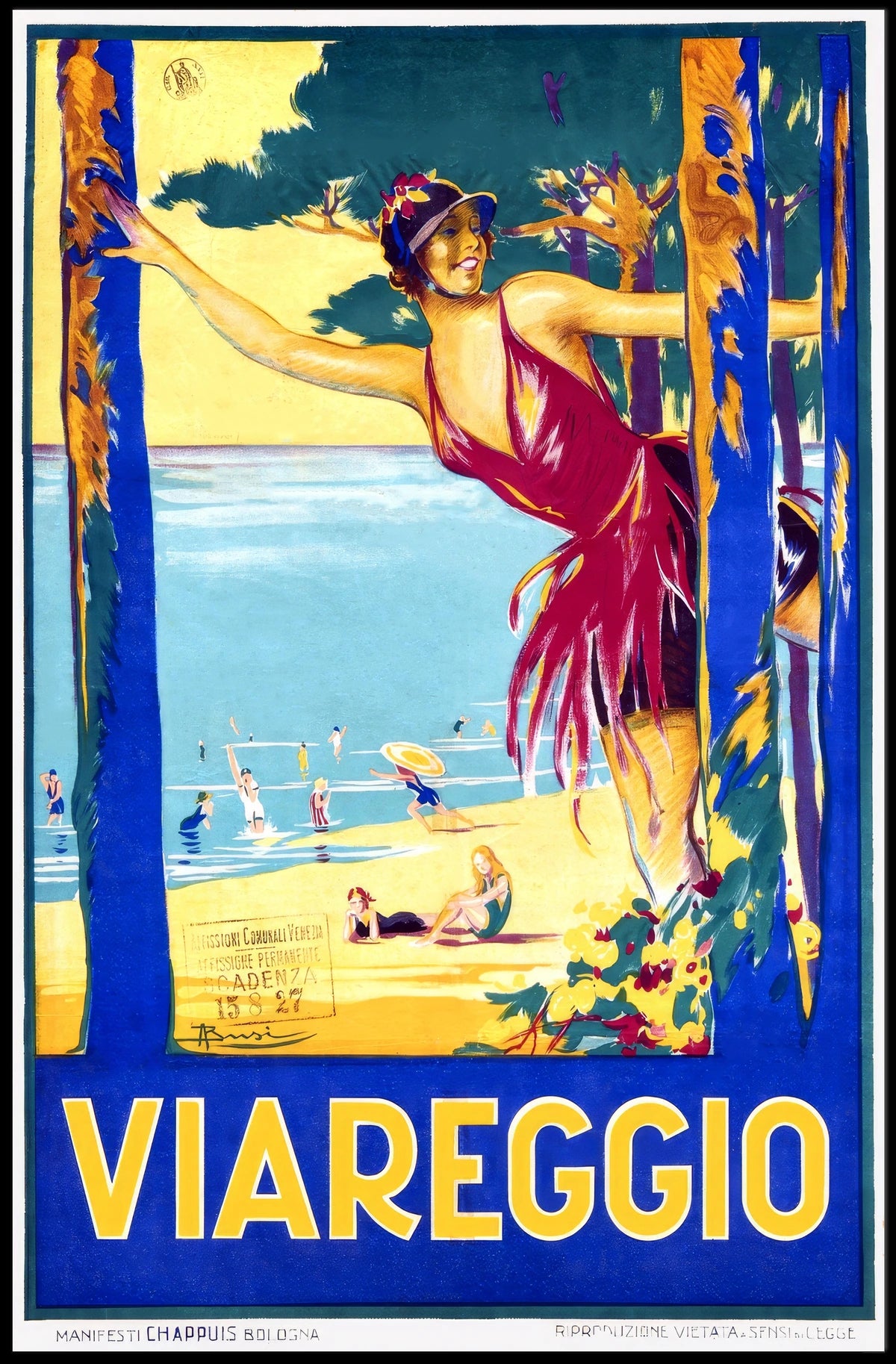Viareggio Beach Scene Poster
