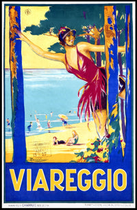 Viareggio Beach Scene Poster