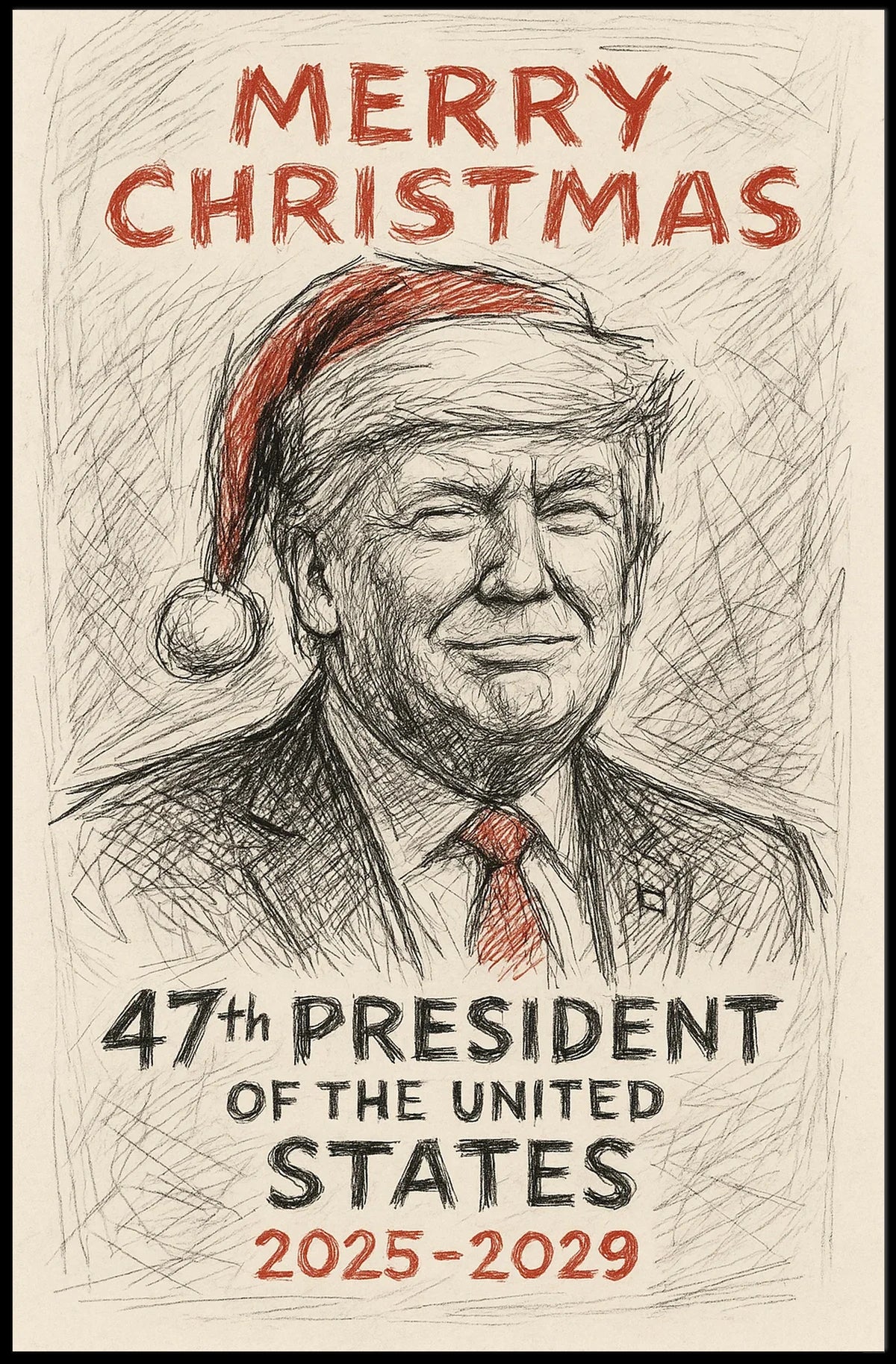 47th President Christmas Greeting Poster
