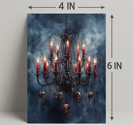 Gothic Chandelier Of Skulls Poster