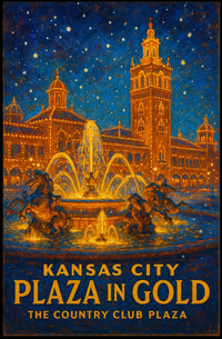 Kansas City Plaza In Gold Poster