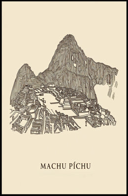 Machu Picchu A Line Art Tribute Poster