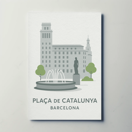 Plaça de Catalunya Tranquil Poster