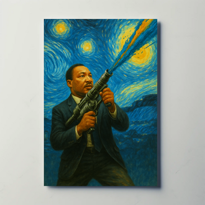 Martin Luther King Jr Starry Night Blaster Heroic Standoff Vintage Travel Poster
