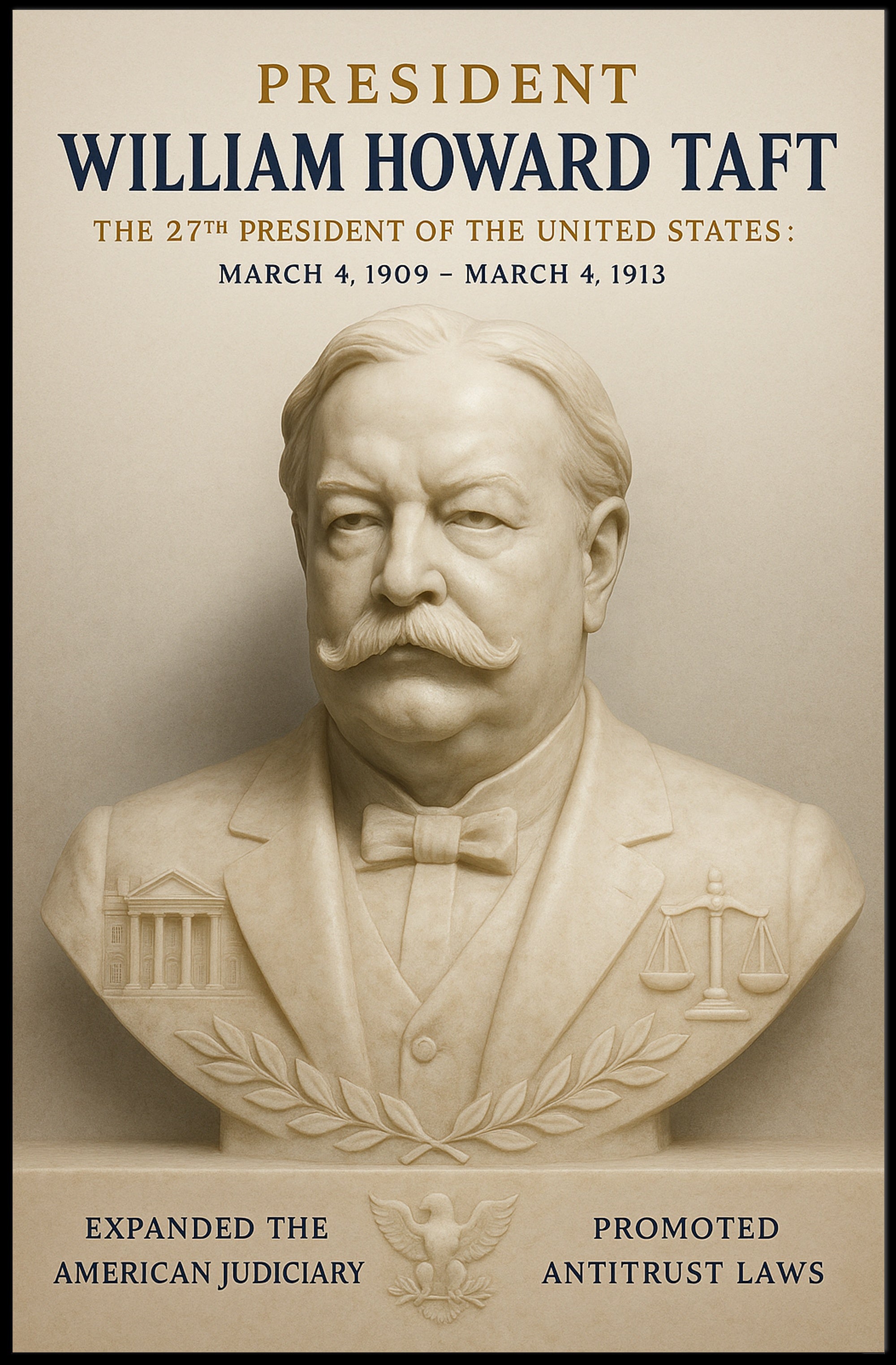 William Howard Taft Vintage Historical Presidential Poster