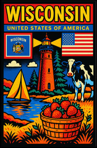 Wisconsin United States of America Poster PosterGoat