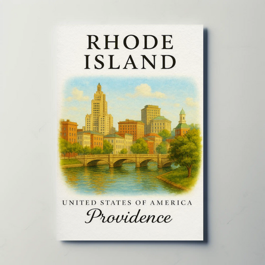Providence Rhode Island Historic Riverwalk Downtown Travel Poster Travel Poster