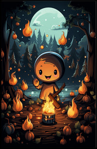 Enchanted Forest Campfire Poster