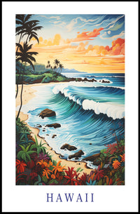 Hawaiian Tropical Paradise Travel Poster PosterGoat