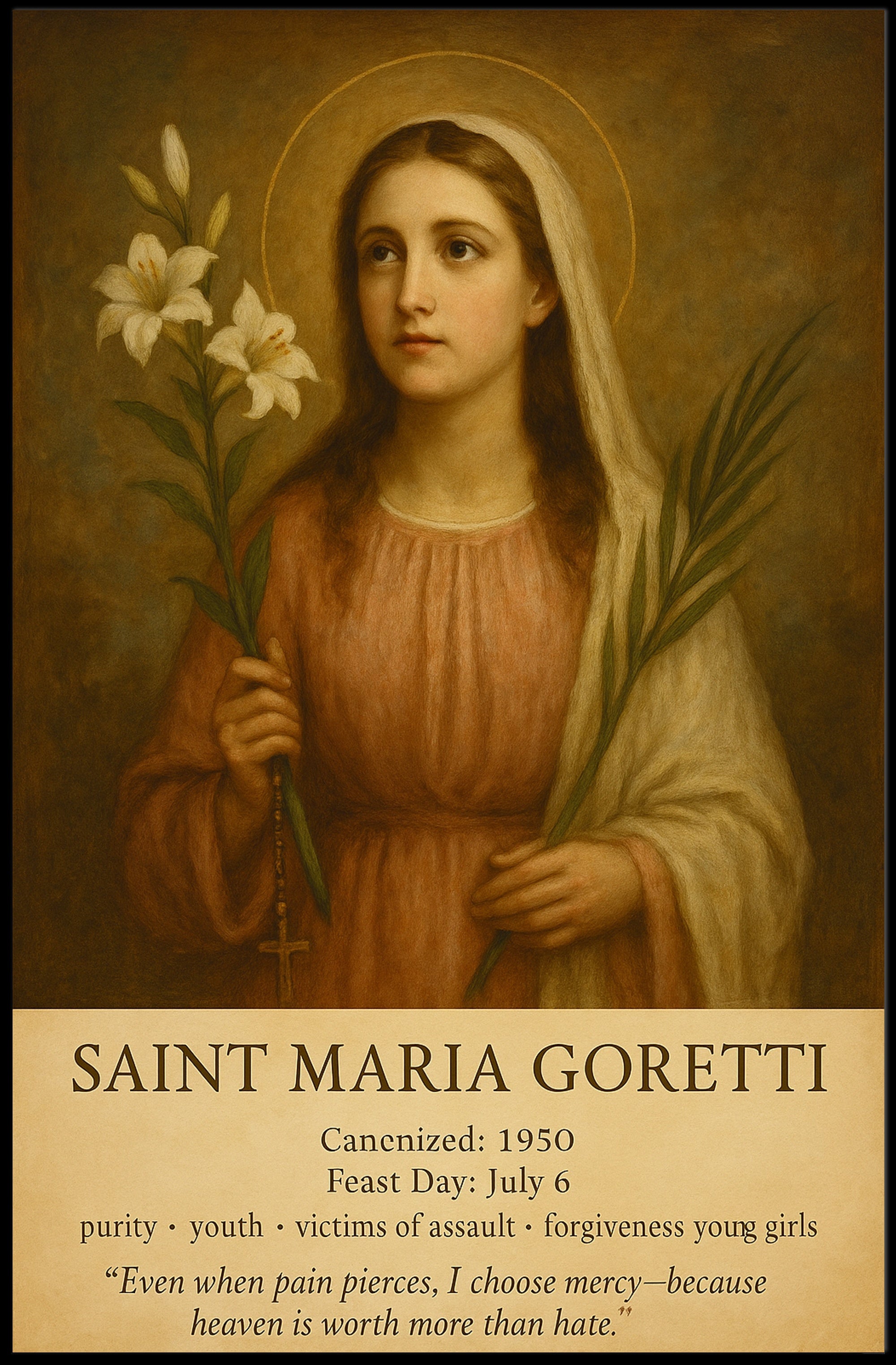 Saint Maria Goretti Religious Heritage Tribute Poster