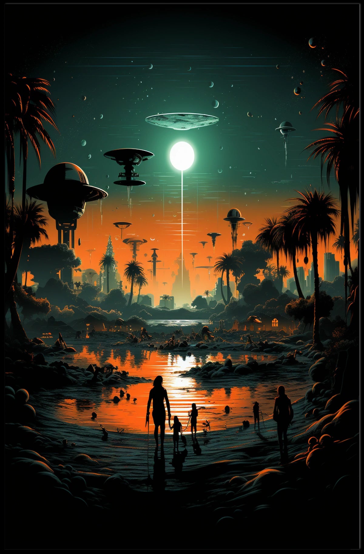 Futuristic Oasis Poster