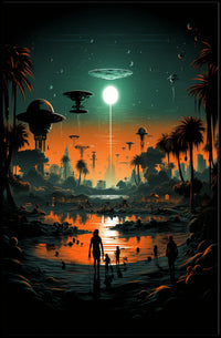 Futuristic Oasis Poster