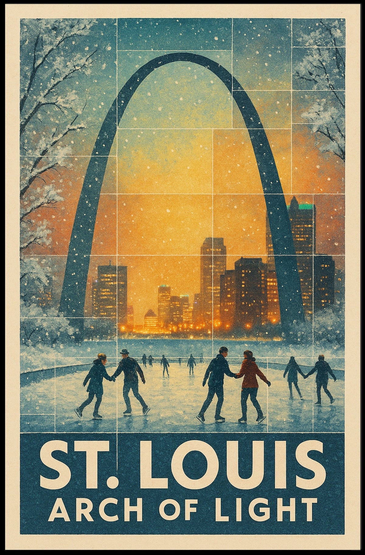 St. Louis Arch Of Light Poster
